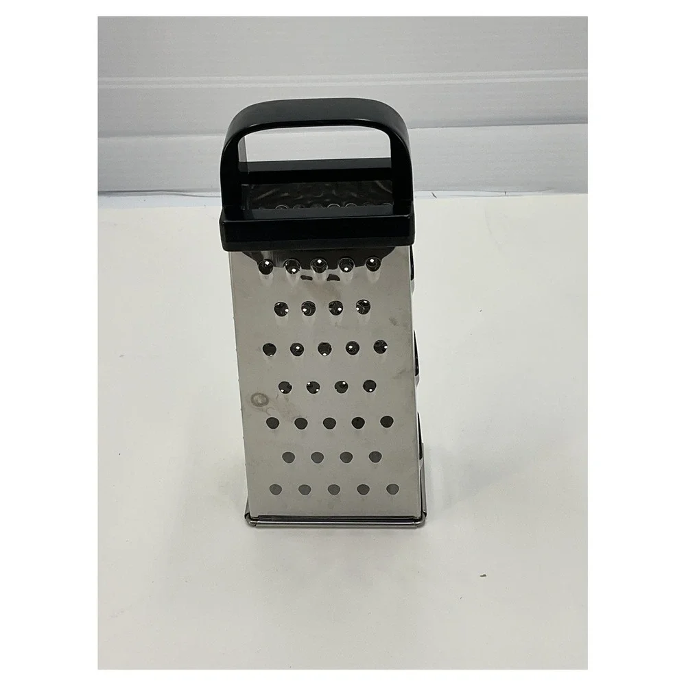 Chefmate‎ 4-Sided Stainless Steel Box Grater Black Handle